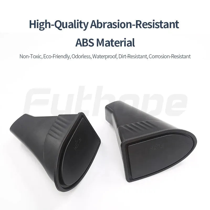 Black ABS plastic car door trash can designed for Tesla Model Y front door pockets.