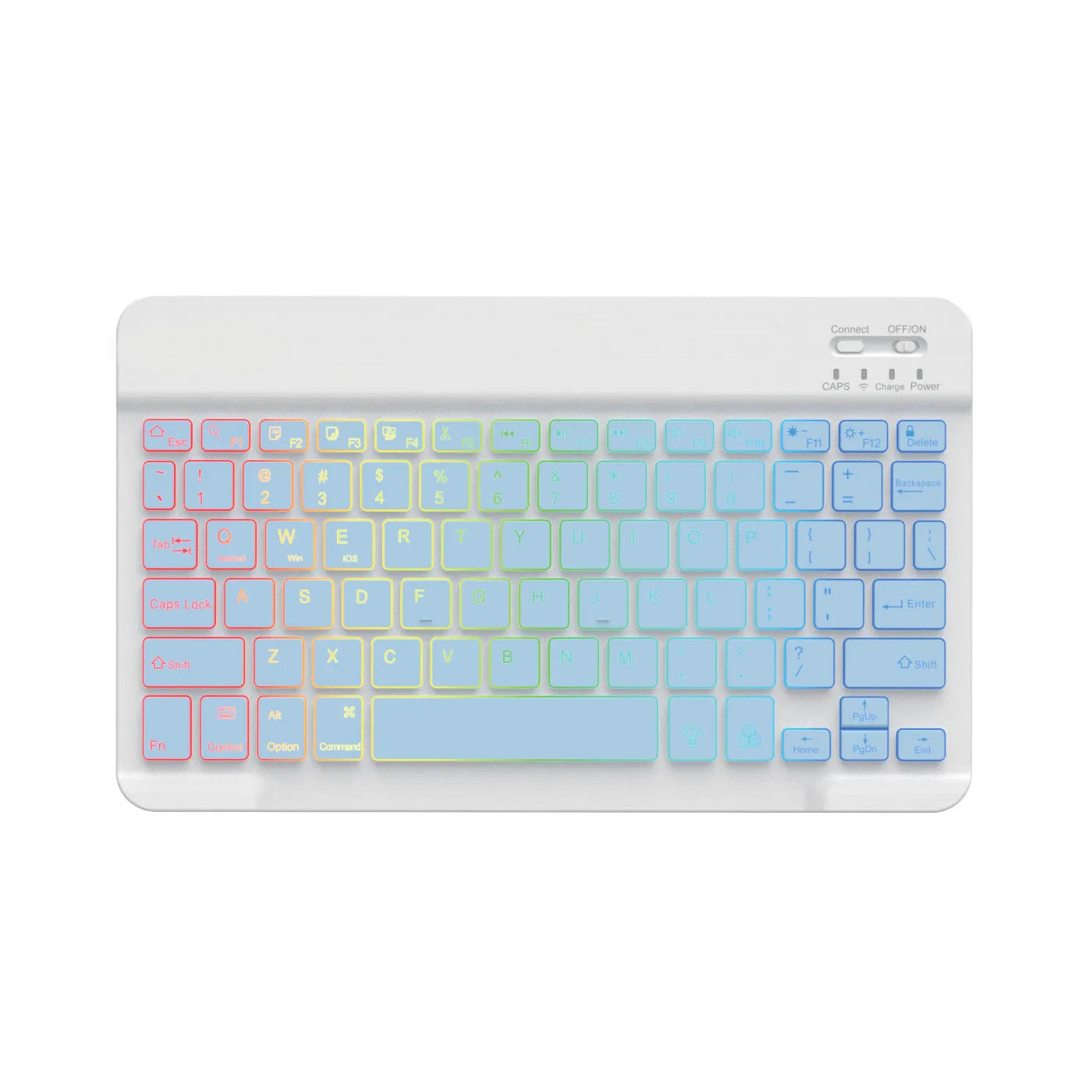 10-inch Bluetooth keyboard tablet with colourful backlighting for mobile phones and tablets