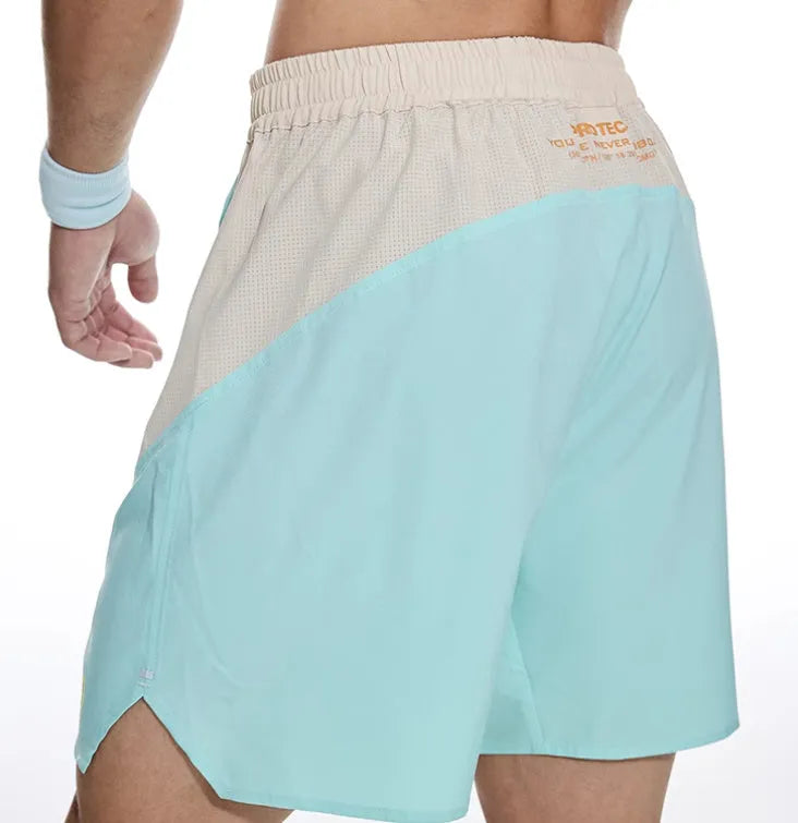 Men's dark rock ash workout shorts with elastic lace-up fly and loose fit design for lifting exercises