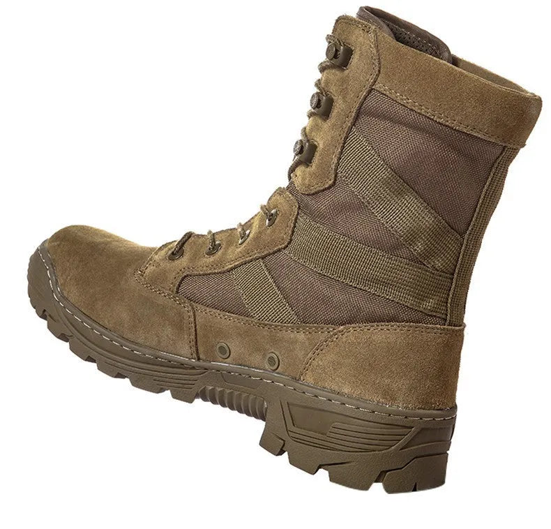 Desert Male Battle waterproof hiking boots for men in black, side view, outdoor setting