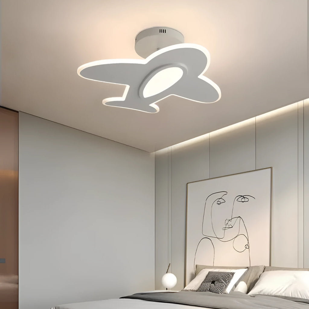 Simple creative LED ceiling light iron body wood finish 50cm size for bedroom corridor