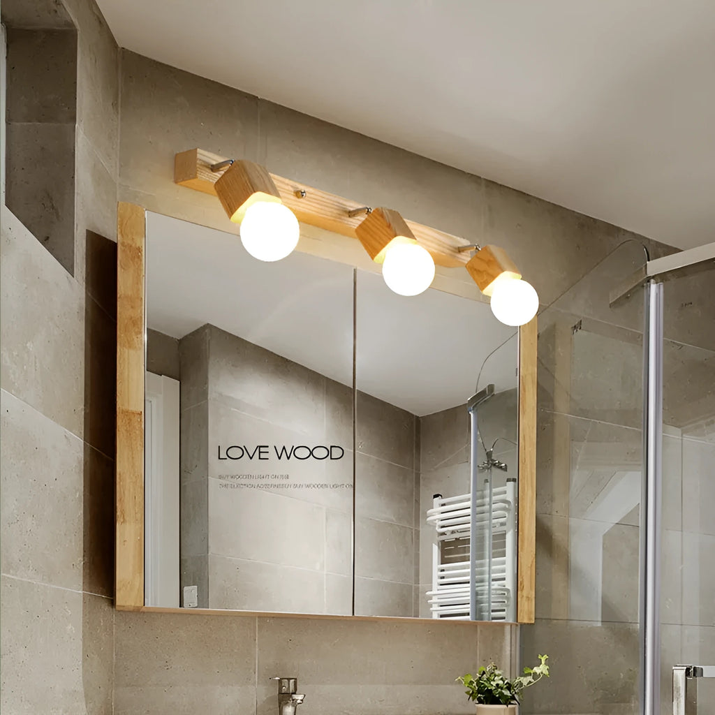 Single head LED wall lamp in 24cm size for bathroom or bedroom mirror lighting.