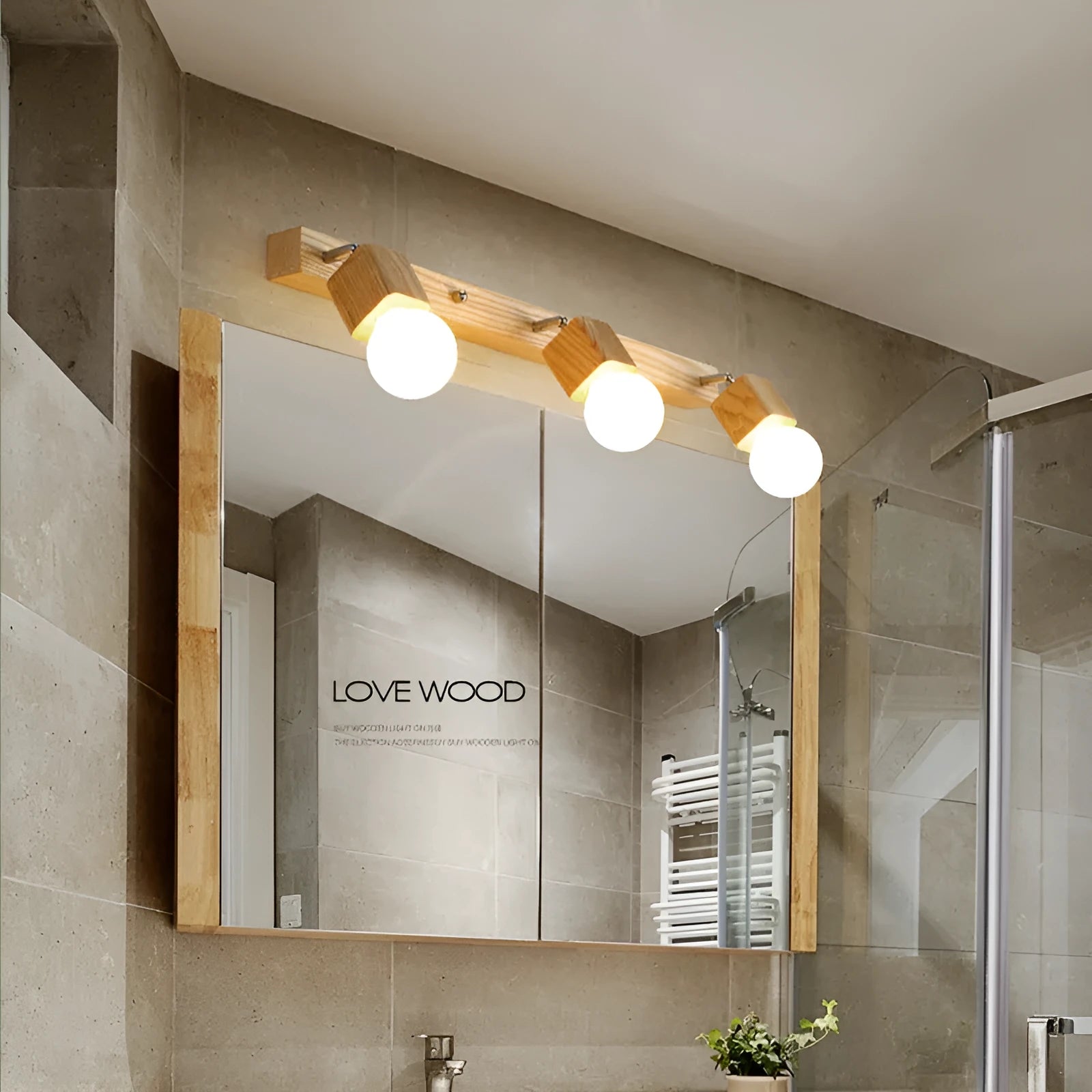 Single head LED wall lamp in 24cm size for bathroom or bedroom mirror lighting.