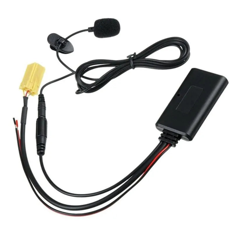 Black Bluetooth audio modification cable for 159SMART 451AUX car stereo with microphone option