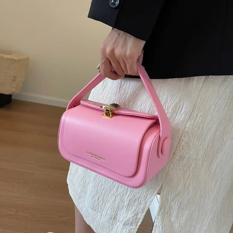 Women's personalised shoulder messenger bag in casual style with letter detailing and decorative stitching