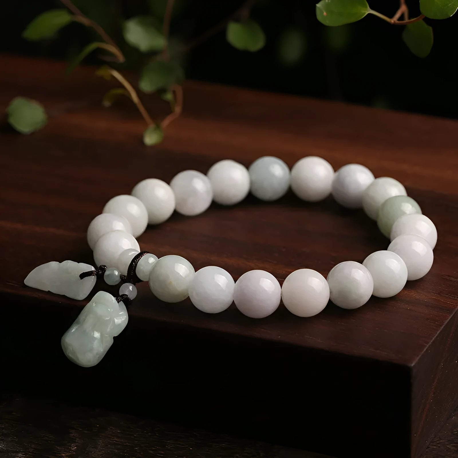 Natural jade geometric hanging bracelet with adjustable cord in six colour options