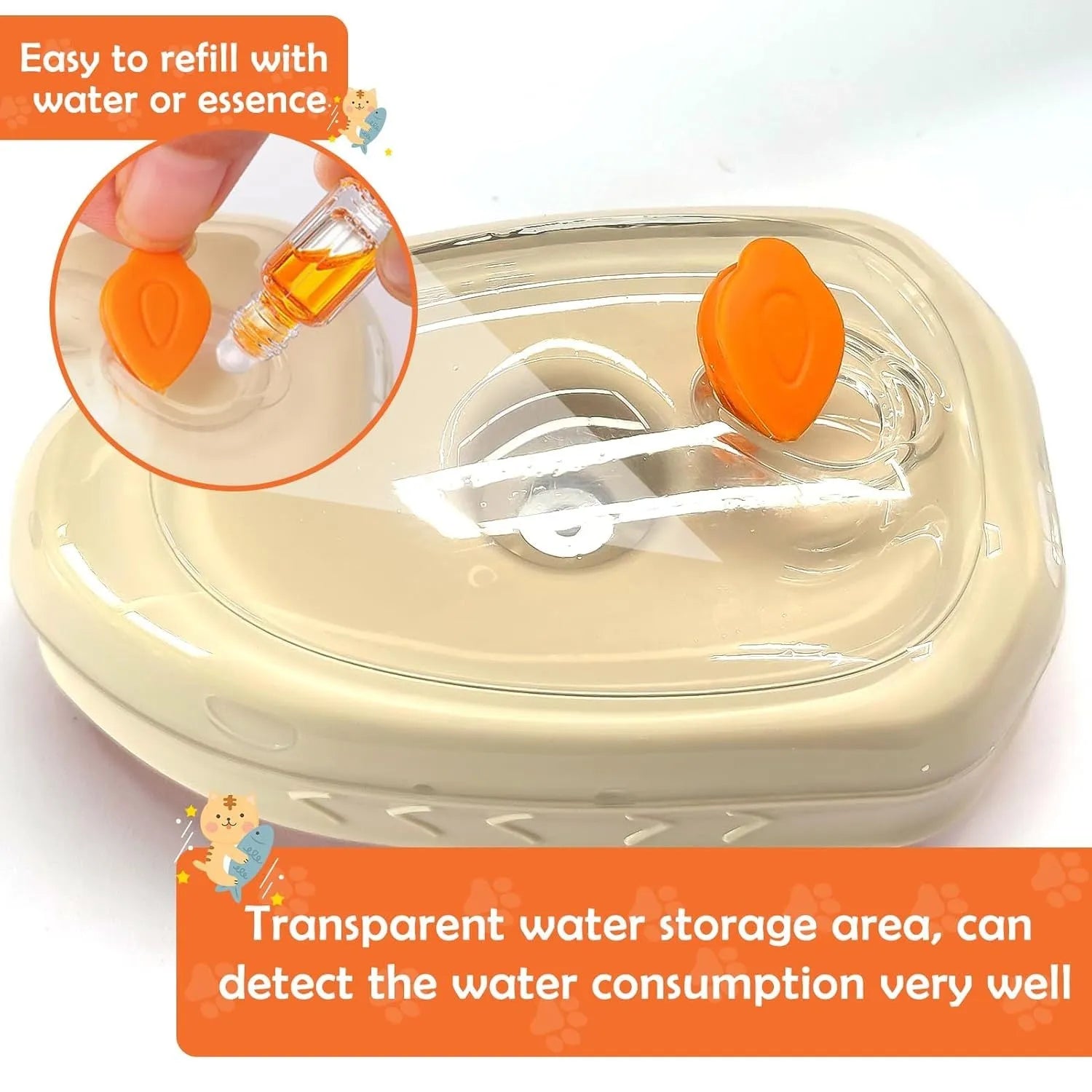 Yellow cat steam brush with silicone teeth, water tank, and ringworm detection lamp for pet grooming