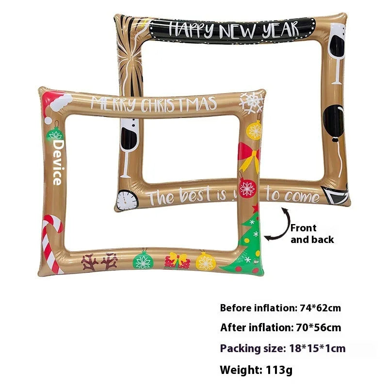 Christmas inflatable photo frame PVC holiday photography prop for festive events