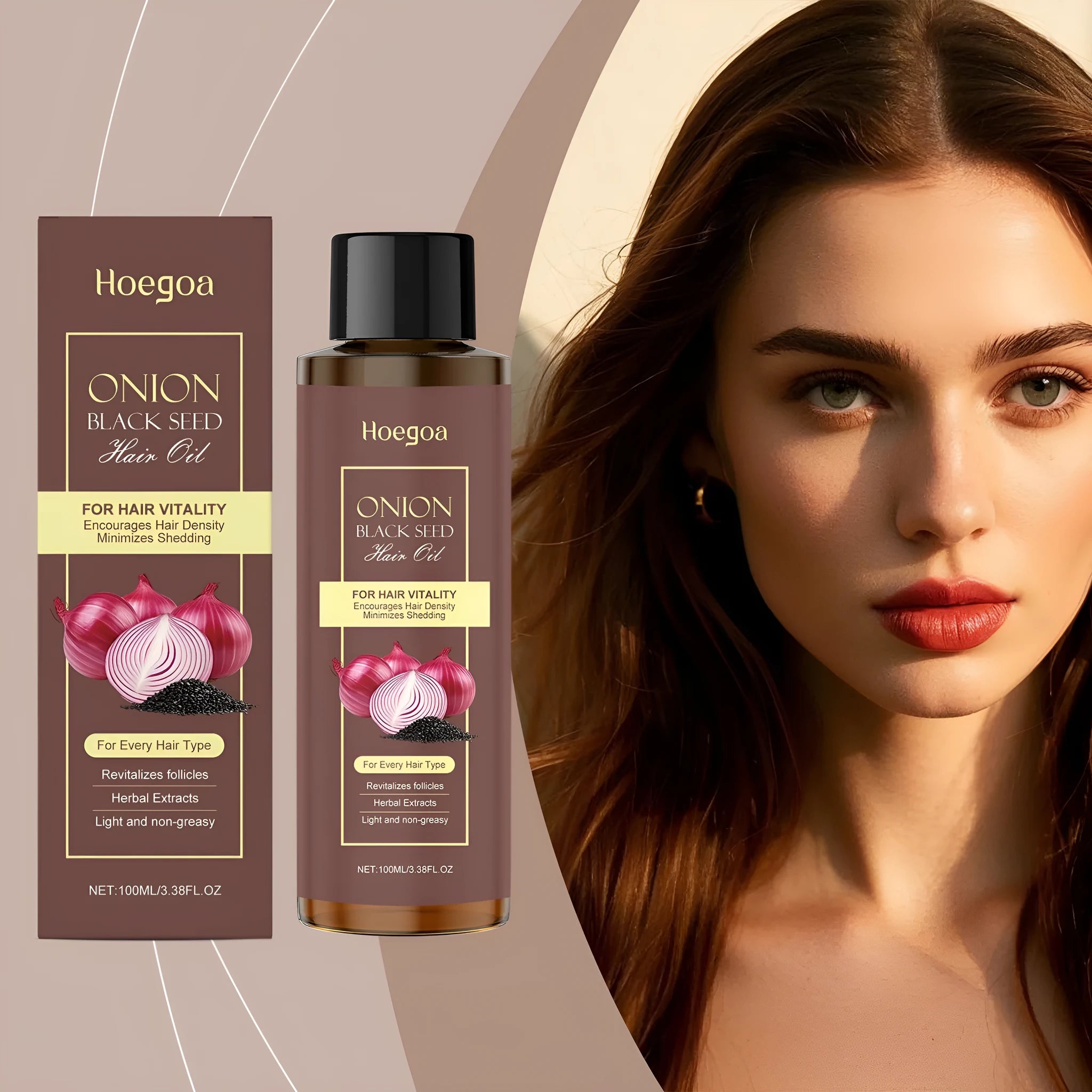 100ml bottle of hair care essential oil with accessories for dry hair nourishment