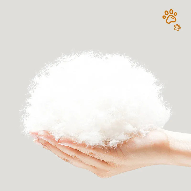Greyish white rabbit fur pet shell nest kennel bed in three sizes for cats and dogs