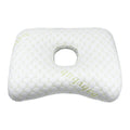 Single hole ear pillow for beauty salon facials shown in a light grey colour, measuring 39cm by 28cm.