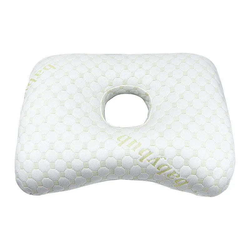 Single hole ear pillow for beauty salon facials shown in a light grey colour, measuring 39cm by 28cm.