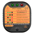 Black socket tester for electrical polarity and earth leakage detection measuring 65mm