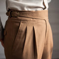 Men's high waist straight leg casual trousers in polyester fabric available in multiple colours and sizes