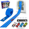 DIY double rail car PVC soft track set with anti-gravity magnetic assembly in blue colour