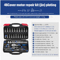 Cr-v chromium vanadium steel socket ratchet wrench set with nickel plating for home and auto repair