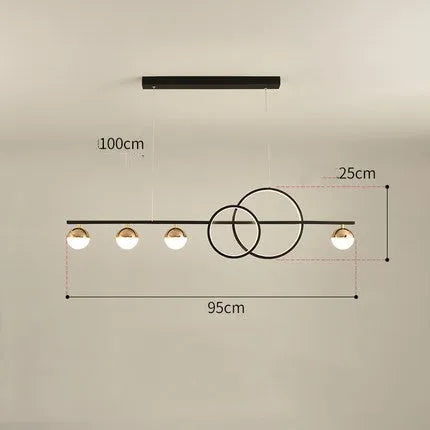 Modern rectangular Nordic style ceiling light in black or gold, featuring remote control dimming.