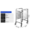 Six-layer stainless steel commercial baking tray rack with locking mechanism