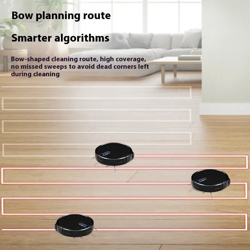 Black or white intelligent sweeping robot vacuum cleaner with remote control for 90-120 square metre homes