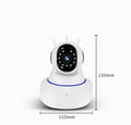 White dome-shaped wireless HD night vision surveillance camera for indoor and outdoor use.