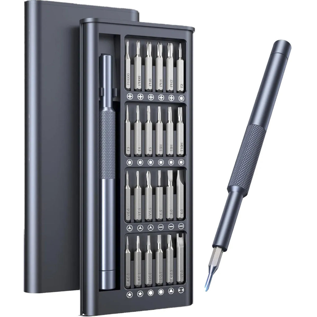 25-in-one magnetic screwdriver set with chrome vanadium steel bits and ABS handles for household repairs