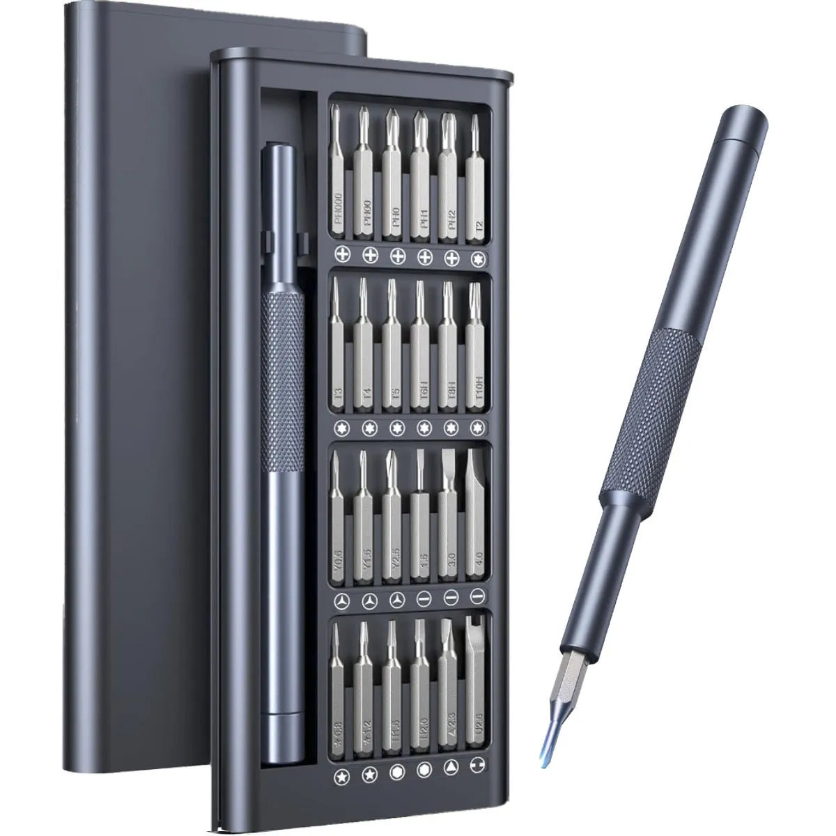 25-in-one magnetic screwdriver set with chrome vanadium steel bits and ABS handles for household repairs