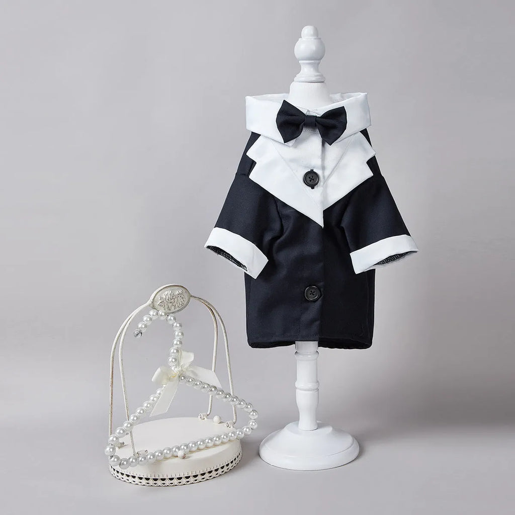 Chinese-style four-legged gentleman wedding suit for dogs in polyester fabric