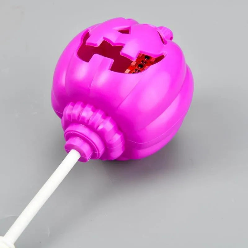 Pumpkin-shaped decorative lamp with USB cable for Halloween and autumn lighting in yellow or purple colours
