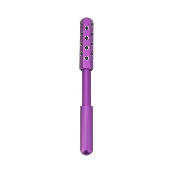 Purple germanium particle facial massage roller approximately 193mm long