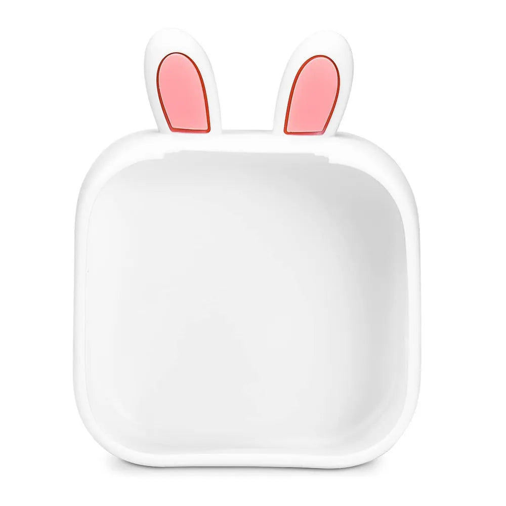 Mini pink thermal printer with rabbit ear protective case and USB charging cable