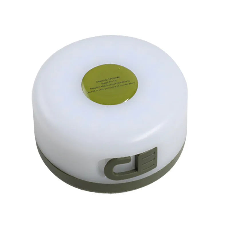 Long strand of 30 rechargeable LED bead lights for outdoor tents, showing warm white and colourful lighting options.