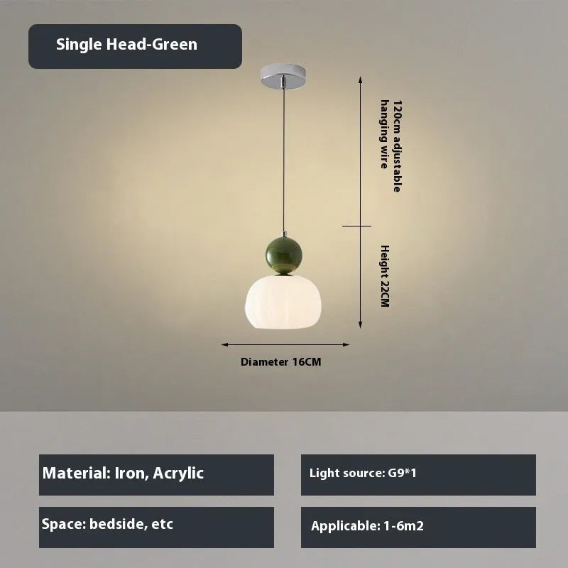 Creative pumpkin-shaped Nordic style ceiling chandelier in alloy, shown in single head and three head configurations.