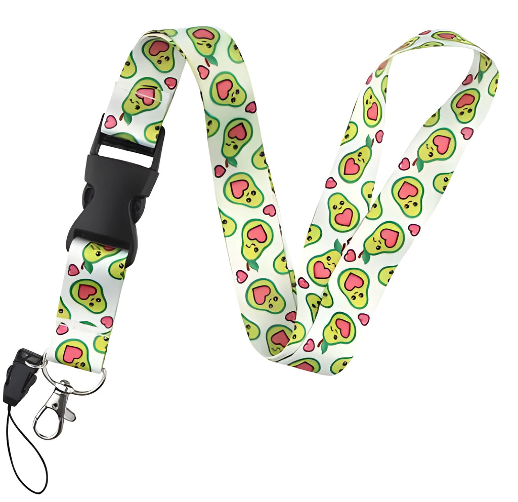 Fruit avocado cartoon design mobile phone lanyard with double-sided printing