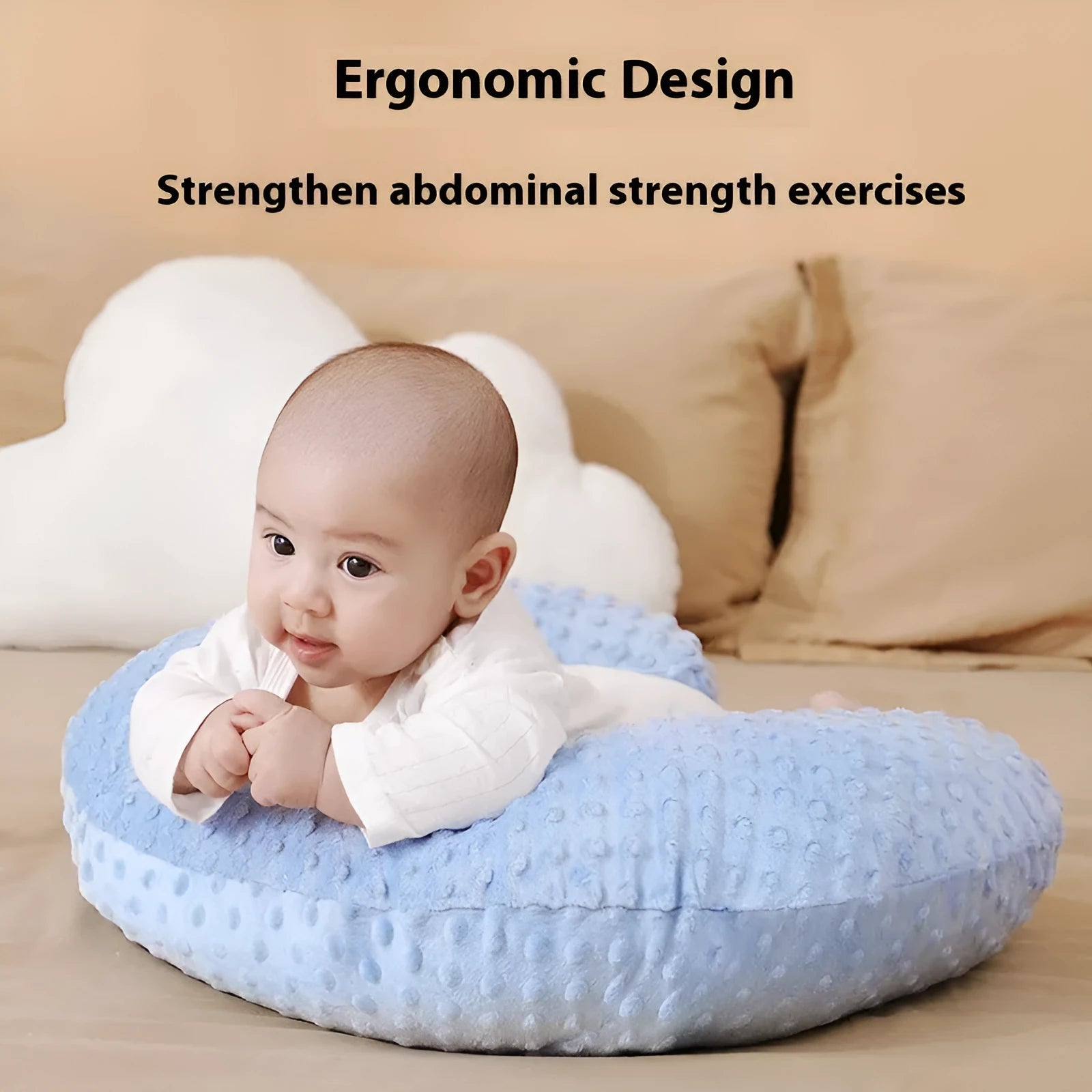 Nursing pillow with removable pillowcase in four colour options for breastfeeding support