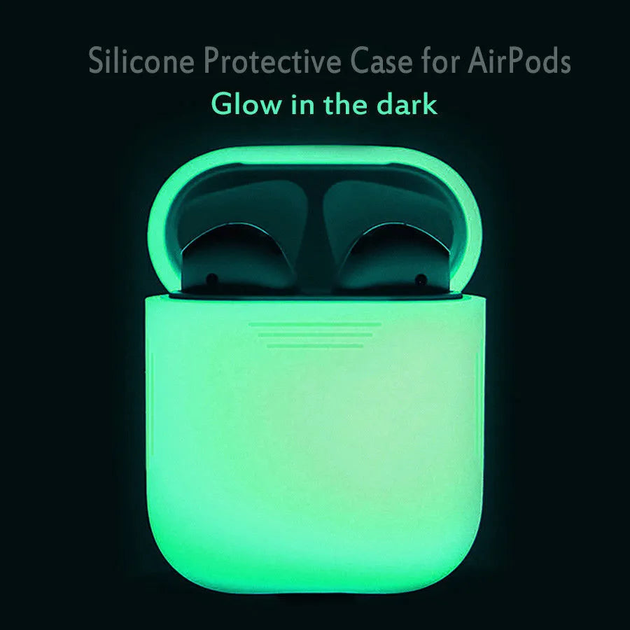 Luminous silicone protective case for Apple AirPods with flip-top opening design
