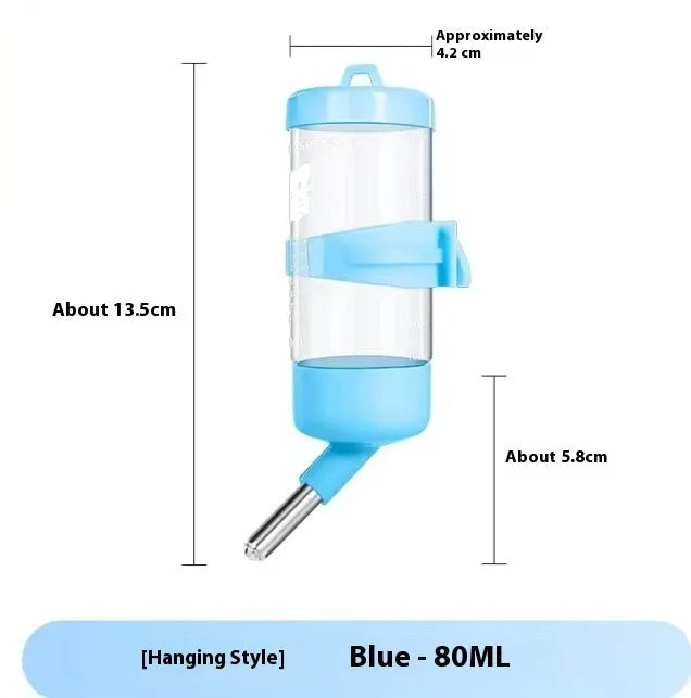 Green plastic ball kettle water feeder for small pets with metal spring clip, shown in 250ml size.