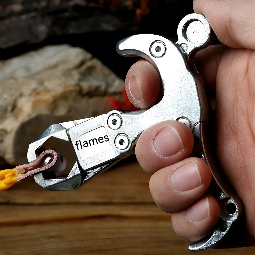Alloy release aid with two-axis harpoon clip for crossbow and archery use