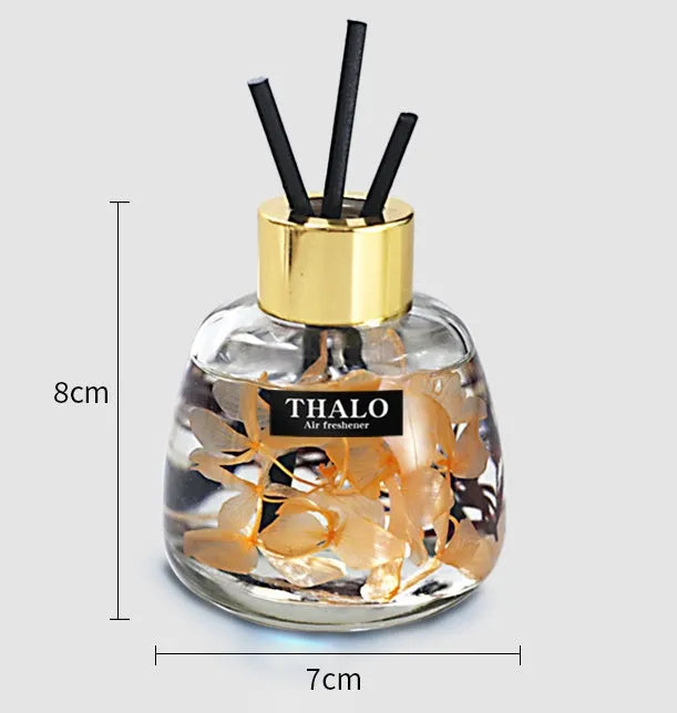 Creative glass car perfume ornament bottle for automotive aromatherapy with six fragrance options