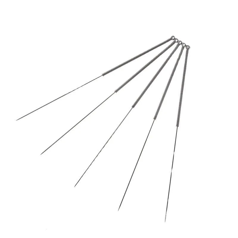 Pack of ten thin metal cleaning needles for unclogging Mk8 E3D 3D printer nozzles.