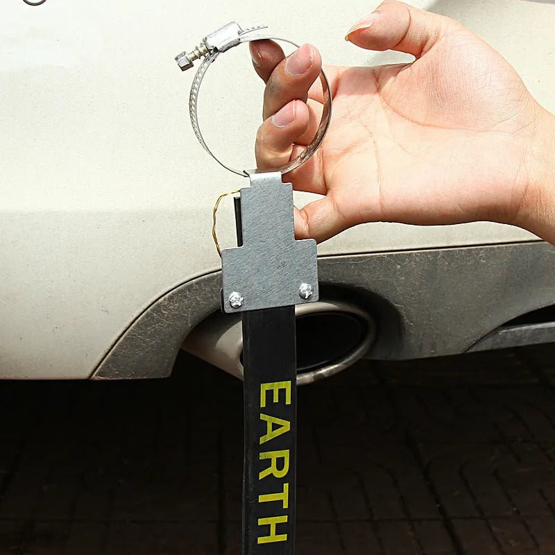 Black car electrostatic grounding chain measuring 370mm in length.