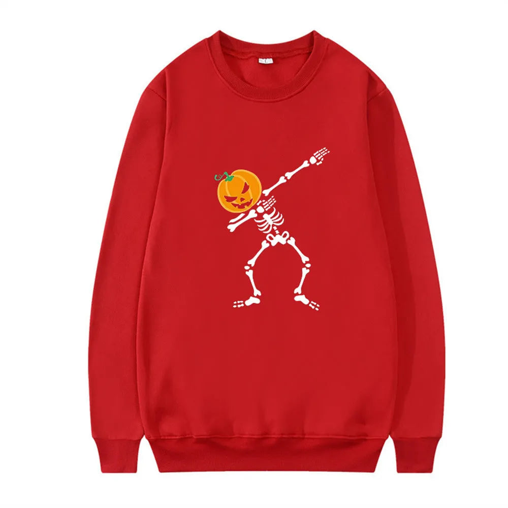 Women's printed crew neck leisure top with long sleeves in cotton polyester fabric