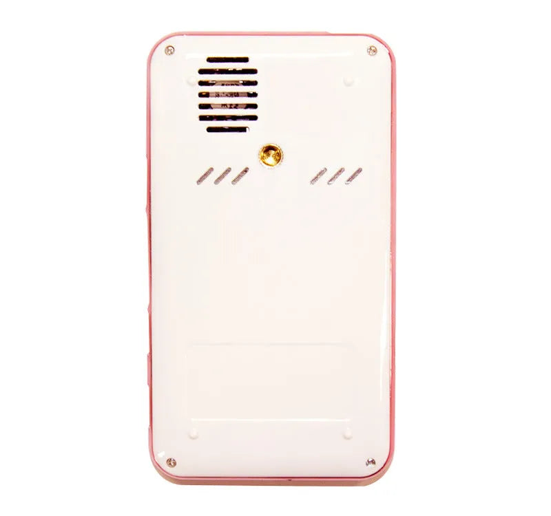 White and rose gold M6S miniature portable Android smart DLP projector on a surface.