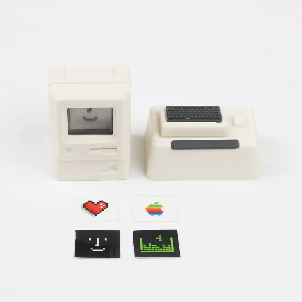 Transparent mechanical keyboard keycap with retro Macintosh styling