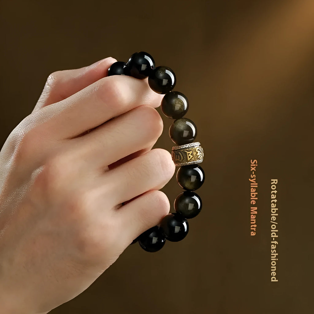 Hand-carved natural cinnabar beads bracelet with zodiac animal charm in gold or silver stone option