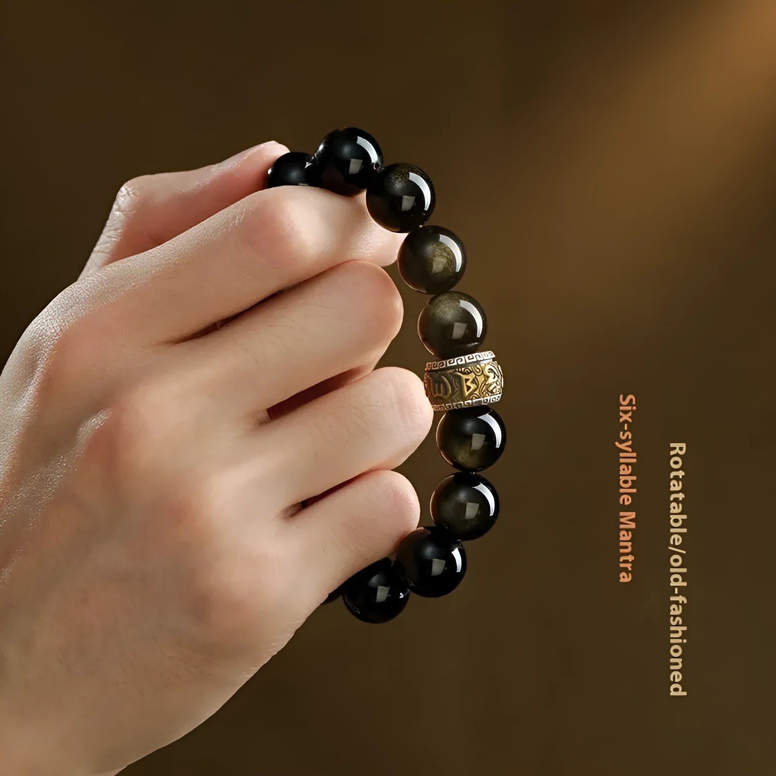 Hand-carved natural cinnabar beads bracelet with zodiac animal charm in gold or silver stone option