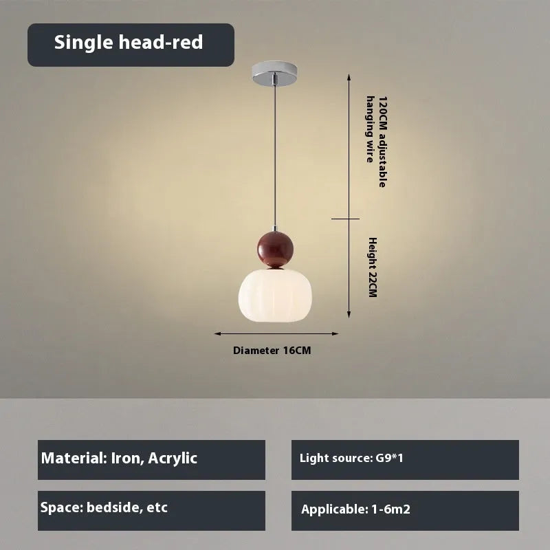 Creative pumpkin-shaped Nordic style ceiling chandelier in alloy, shown in single head and three head configurations.