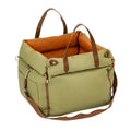 Portable cloth cat car kennel pet safety seat in brown colour on car seat