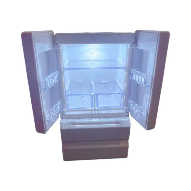 White plastic miniature candy model toy with LED light on, dimensions 11.4cm high.