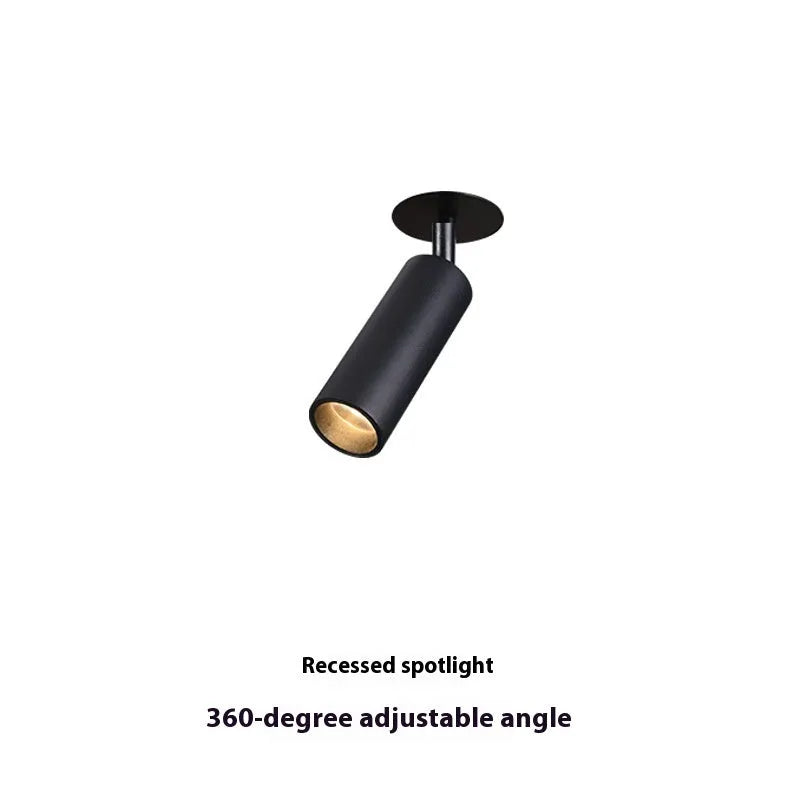 Black and white aluminium cylinder LED spotlight for recessed installation in 55-75mm openings