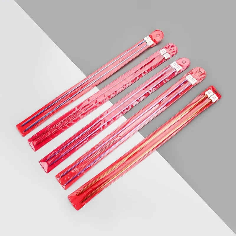 Extended reach crochet hook set showing metal caps and size range from 2.0mm to 10.0mm